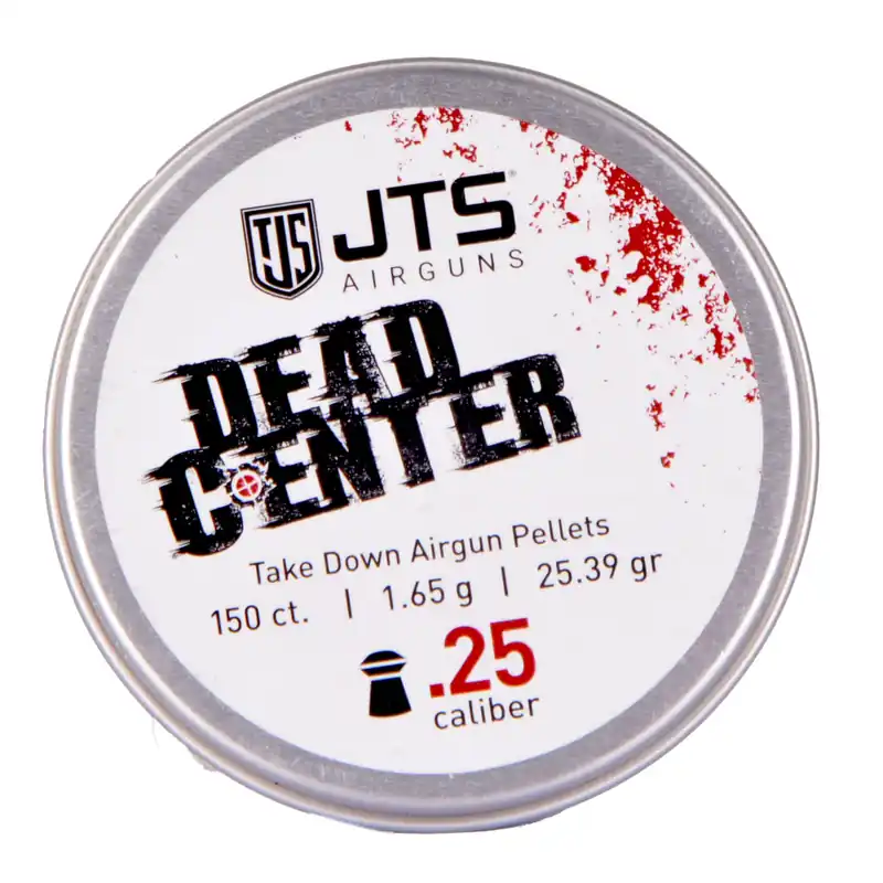 JTS Group Dead Center .25 Caliber Domed Airgun Pellets, 150 Count Tin, 25.39 Grain JAC102