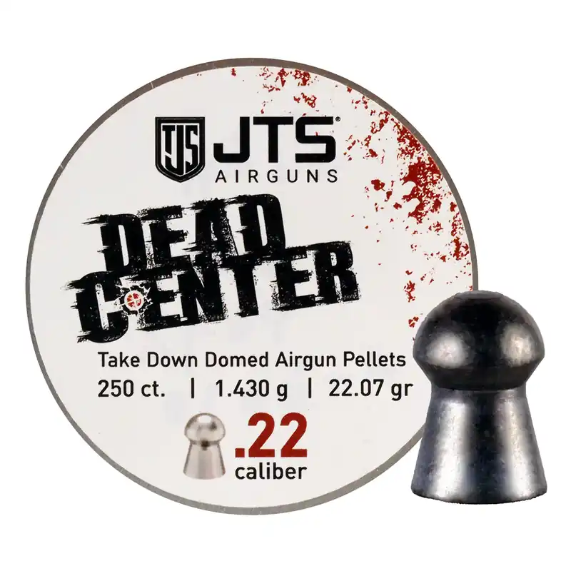 JTS Group Dead Center .22 Caliber Domed Airgun Pellets, 250-Count Tin, 21.53 Grain JAC110