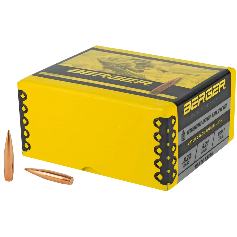 Berger Bullets .338 Cal 300gr Hybrid OTM Tactical Match Reloading Bullets 250 Count 33794