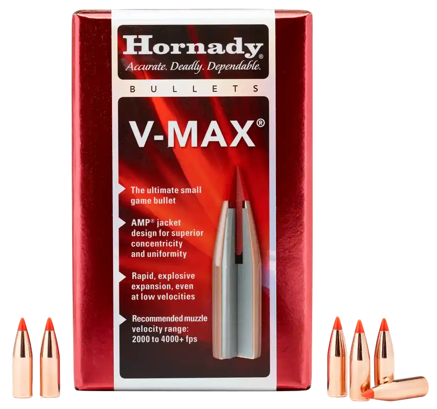 Hornady V-MAX 6mm (.243) 65gr Polymer Tip Boat Tail Rifle Bullets 100/Box 22415