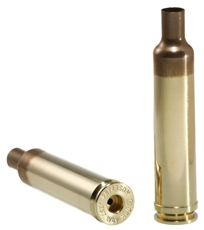 Peterson Cartridge .257 Weatherby Magnum Rifle Brass Reloading Cases, 250 Count Box 40063-P