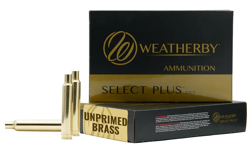 Weatherby Select Plus Unprimed Rifle Brass Cases, 338 Weatherby RPM, 20 Count BRASS338