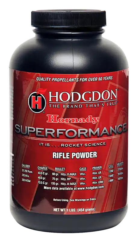 Hodgdon Superformance Smokeless Rifle Powder, High-Velocity Spherical Propellant, 1 lb HSP1