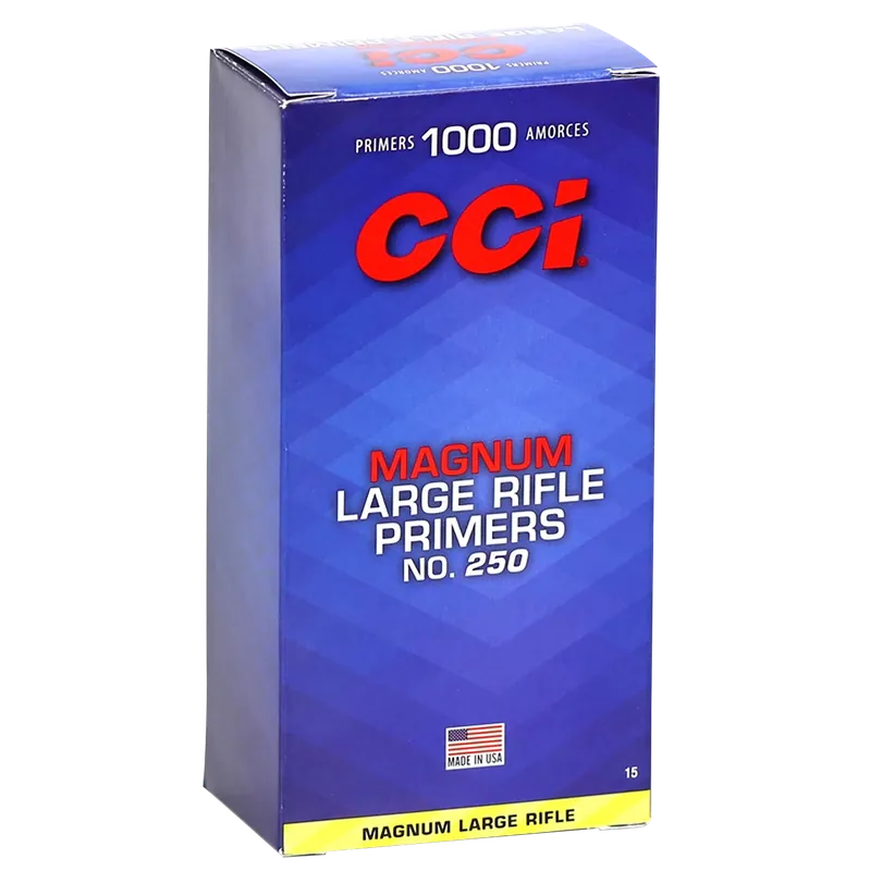 CCI Magnum Large Rifle Primers No. 250 (1,000/Box) for Reloading, 0015