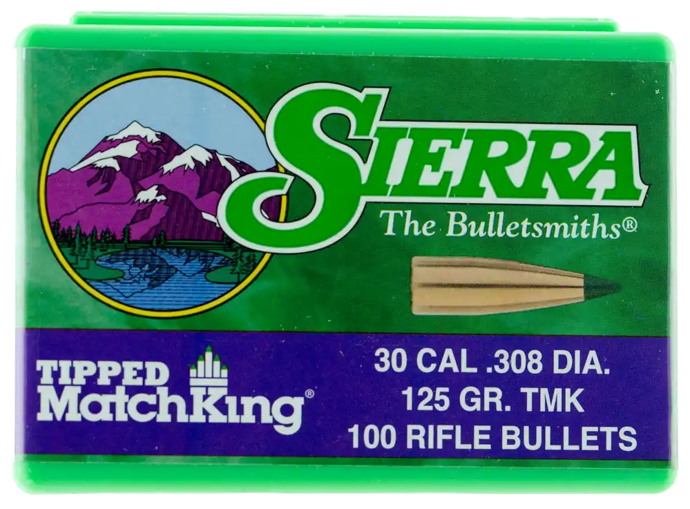 Sierra Tipped MatchKing 30 Caliber .308 125 Grain Polymer Tip Rifle Bullets 100/Box 7725