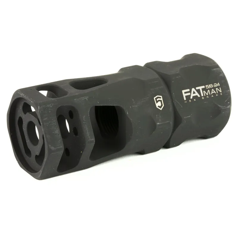 Phase 5 Weapon Systems FATman Hex Brake Muzzle Brake, Black Parkerized 5/8x24 FATman-5/8-24