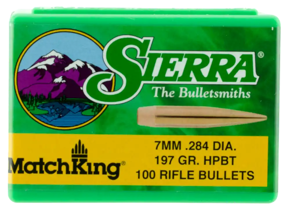 Sierra MatchKing 7mm 197gr Hollow Point Boat Tail Match Rifle Bullets, 100/Box 1997