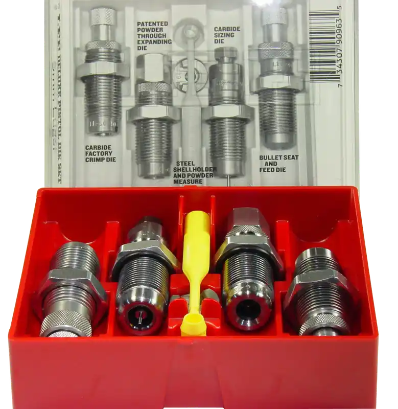 Lee Precision Deluxe 4-Die Carbide Pistol Die Set for .380 ACP with Factory Crimp Die 90447