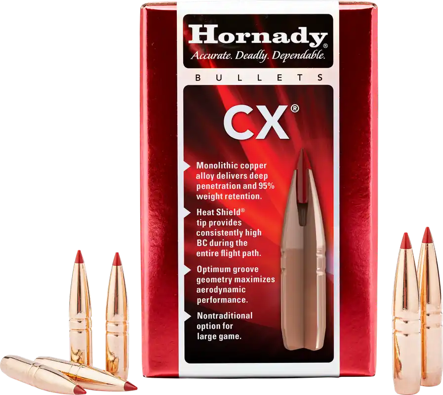 Hornady CX .224 Cal 70gr Monolithic Copper Alloy Bullets w/ HeatShield Tip (50/Box) 22813