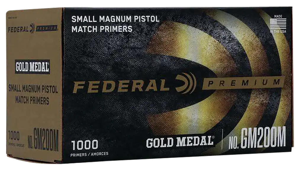 Federal Gold Medal Small Magnum Pistol Match Primers, 1000-Count Box for Reloading GM200M