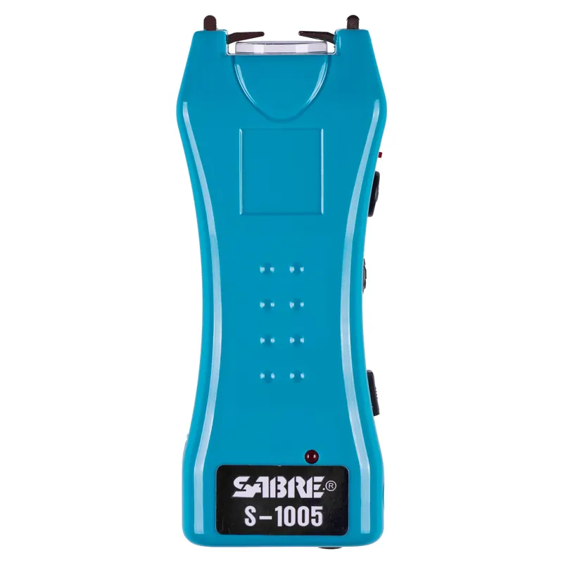 Sabre 2-in-1 Mini Stun Gun with 120-Lumen Flashlight, Rechargeable & Holster S-1005-TQ