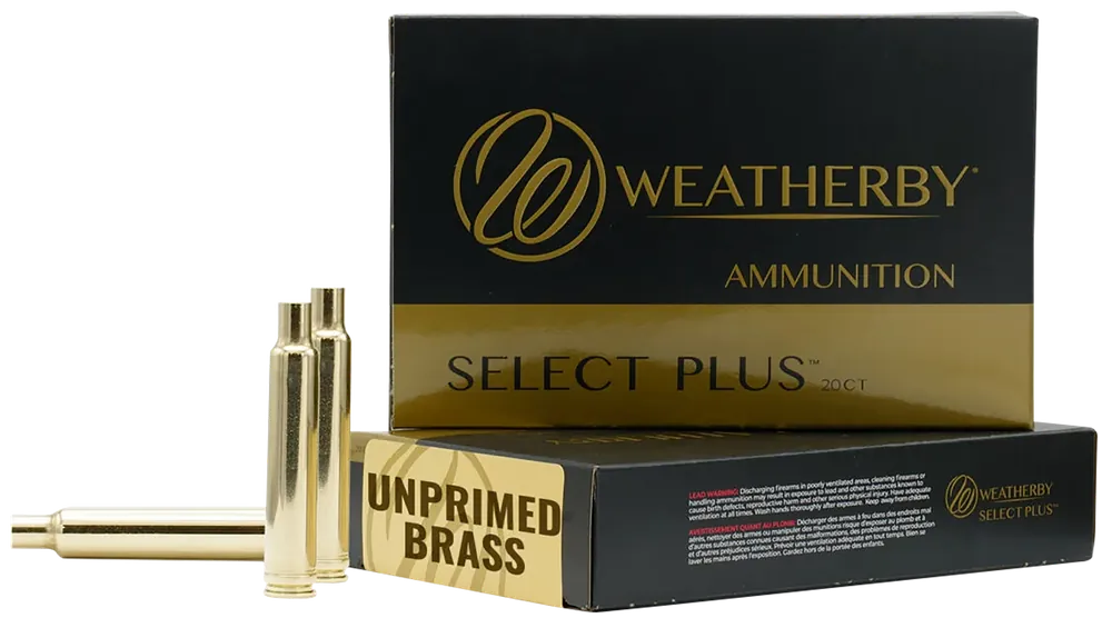 Weatherby Select Plus Unprimed Rifle Brass Cases for .300 Weatherby Magnum, 20/Box BRASS300