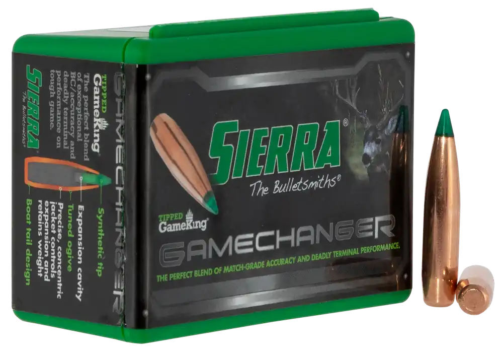 Sierra Tipped GameKing 7mm (.284) 165gr Boat Tail Hollow Point Reloading Bullets 4565T