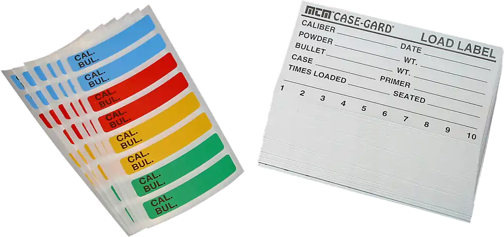 MTM Case-Gard Universal Reloading Load Labels w/ Color-Coded Stickers, 98-Count Pack LL1