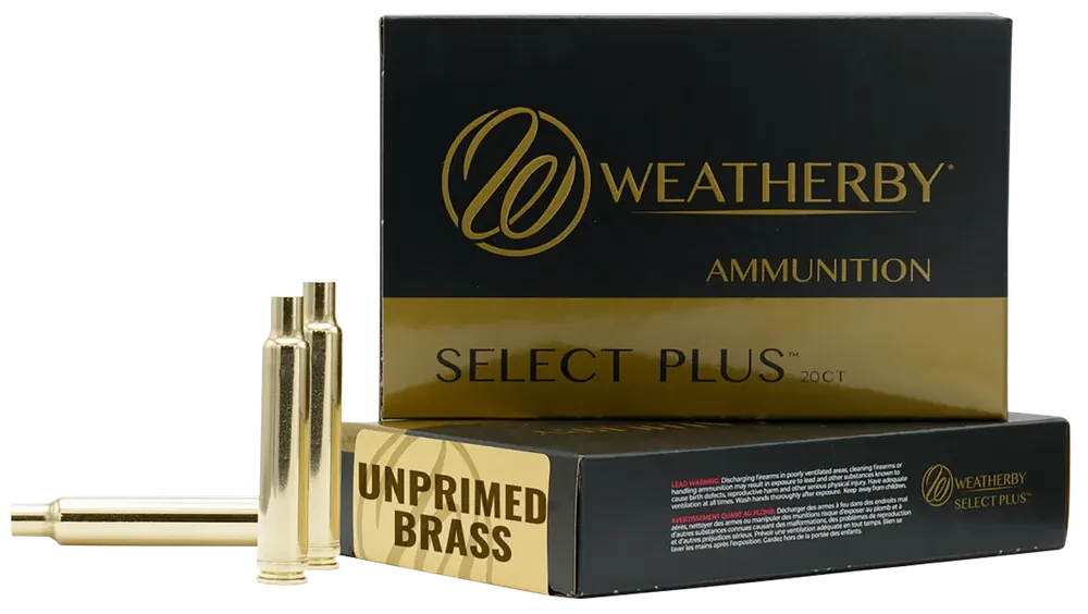 Weatherby Unprimed Reloading Brass Cases for 270 Weatherby Magnum, Box of 20 BRASS270