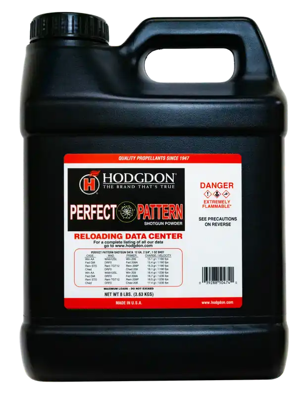 Hodgdon Perfect Pattern Smokeless Shotshell Powder for 12 Gauge Light Loads, 8 lb PP8