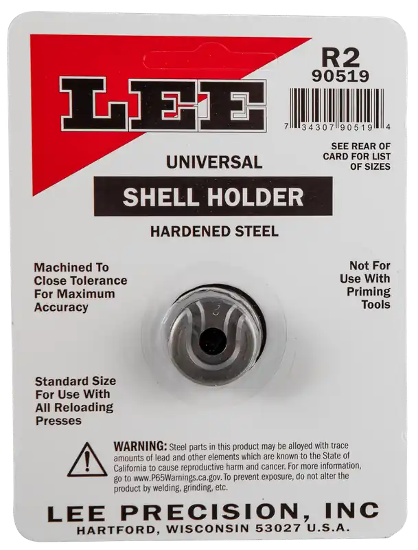 Lee Universal Shell Holder R2 ( 2) Hardened Steel for Reloading Presses, 25-06/7mm-08 90519