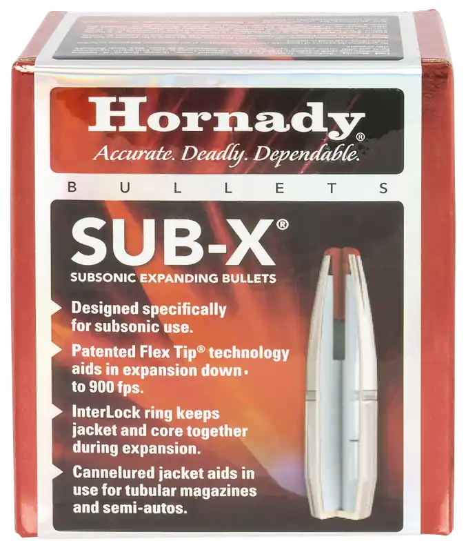 Hornady Sub-X Subsonic Expanding .30 Caliber (.308) 175gr Reloading Bullets 100/Box 30718