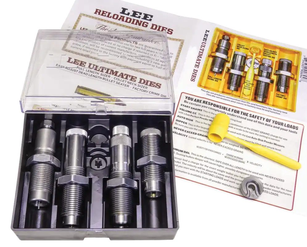Lee Ultimate Rifle 4-Die Reloading Die Set for .22-250 Remington with Shell Holder 90739