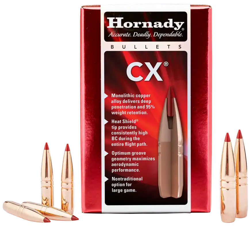 Hornady CX .25 Cal (.257) 90gr Boat Tail Copper Alloy Expanding Bullets 50/Box 254104