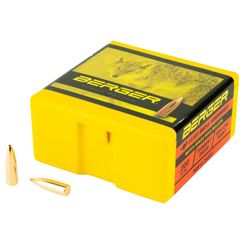 Berger Bullets Match Grade Varmint 6mm/.243 80gr Flat Base Hollow Point Bullets 24321