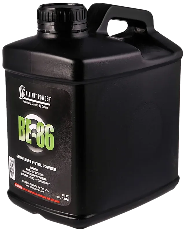 Alliant BE-86 Smokeless Pistol Powder, 8 lb Canister with Flash Suppressant & Consistent Metering 150684