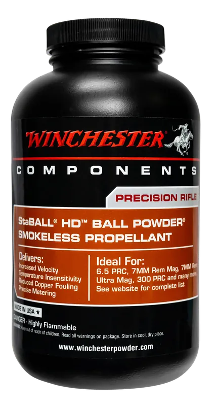 Winchester Powder StaBALL HD Temperature-Stable Smokeless Rifle Powder, 8 lb STABALLHD8
