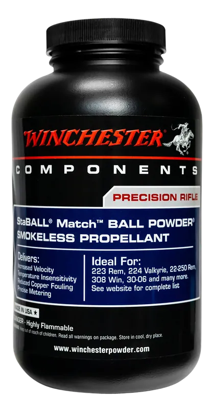 Winchester Powder StaBALL Match Temperature-Insensitive Ball Rifle Powder 1 lb STABALLMATCH1