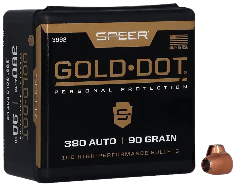 Speer Gold Dot Personal Protection .355 90gr Hollow Point Reloading Bullets 100ct 3992
