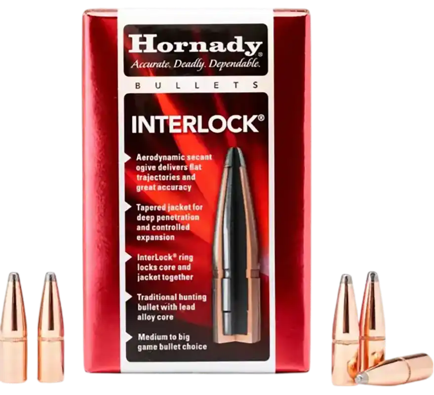 Hornady InterLock .30 Caliber 170gr Flat Point .308 Diameter Rifle Bullets 100/Box 3060