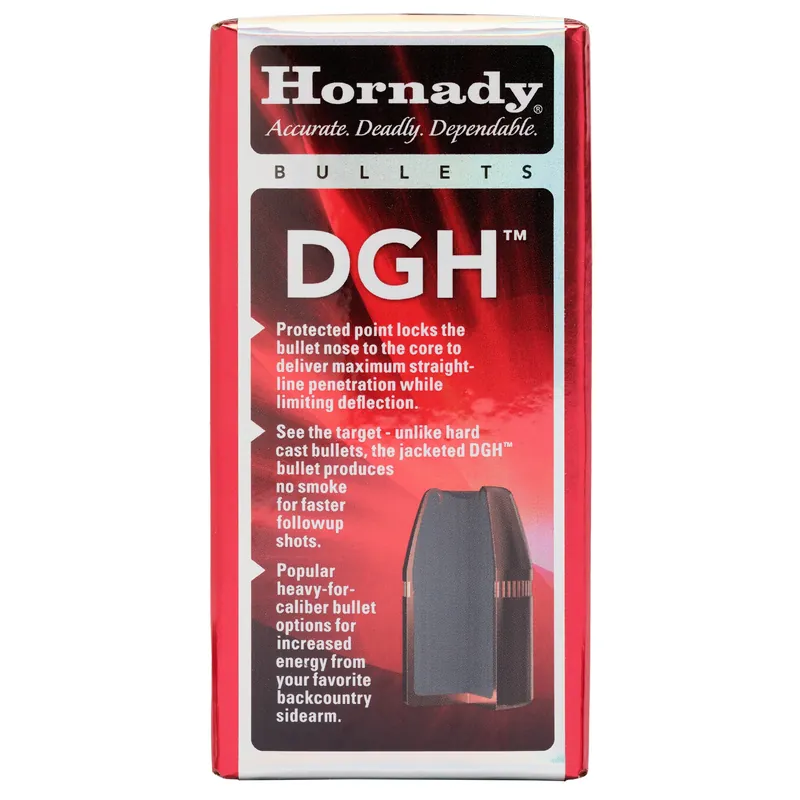 Hornady Dangerous Game Handgun DGH .38 Cal .357 165 Grain Jacketed Bullets 50 Count 3576