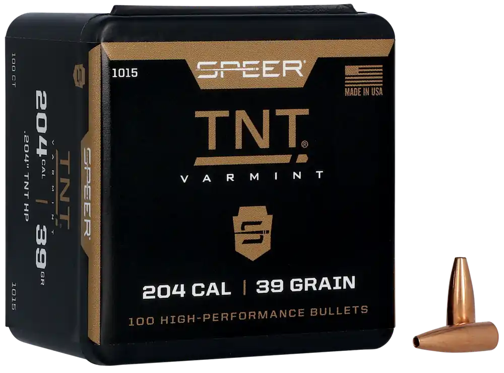 Speer TNT Varmint Rifle Bullets .204 Cal 39 Grain Hollow Point, 100 Count 1015