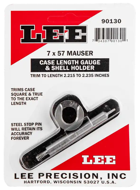 Lee Case Length Gauge & Shell Holder for 7x57mm Mauser Reloading Case Trimmer, 90130