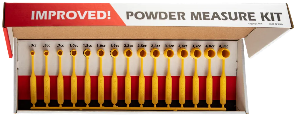 Lee Improved Powder Measure Dipper Kit with 15 Graduated Dippers & Slide Charge Chart 90100