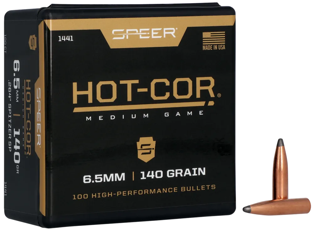 Speer Hot-Cor Rifle Bullets .264 Cal 140gr Spitzer Soft Point, 100 Count 1441