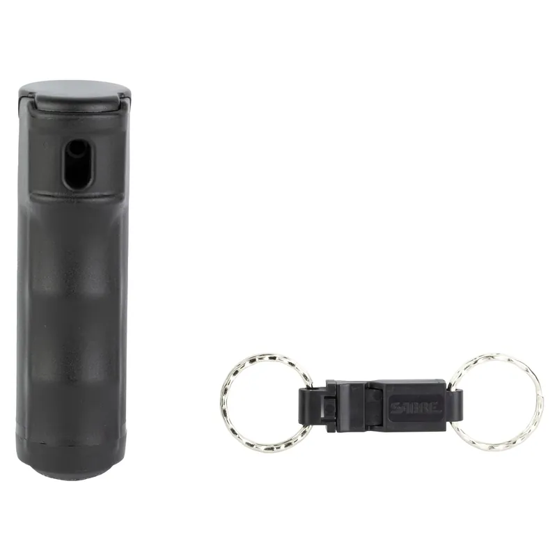 Sabre Pepper Gel Keychain Spray with Quick Release Whistle, 0.54 oz Black Canister F15-BUSG-W2