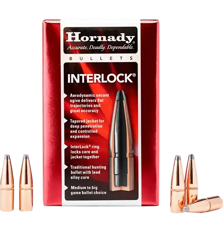 Hornady InterLock .303 Caliber .312 150 Grain Soft Point Spire Point Bullets 100/Box 3120