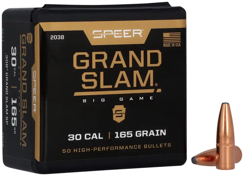 Speer Ammo Grand Slam .30 Cal .308 165gr Soft Point Big Game Rifle Bullets 50/Box 2038