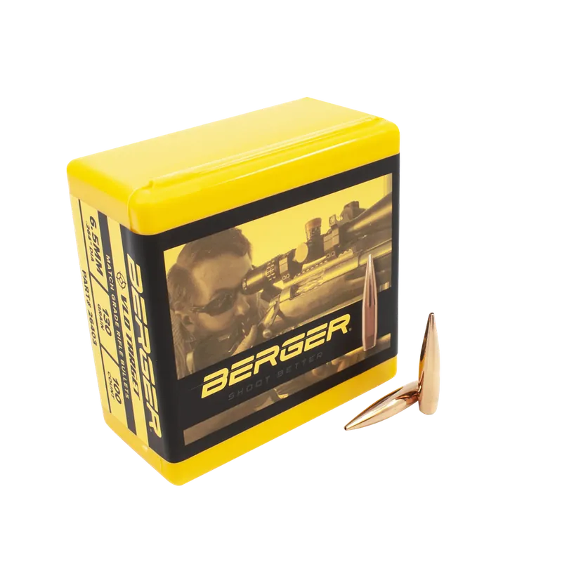 Berger Bullets VLD Target Long Range 6.5mm 130gr .264 100ct Secant Ogive Reloading Bullets 26403