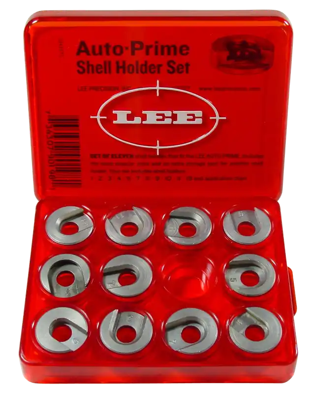 Lee Precision Reloading Shell Holder Storage Box, Holds 12, Red Plastic Case 90196