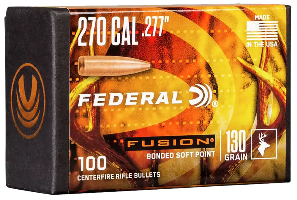 Federal Fusion Component Bullets .270/.277 130 Grain Bonded Soft Point Boat-Tail FB277F2
