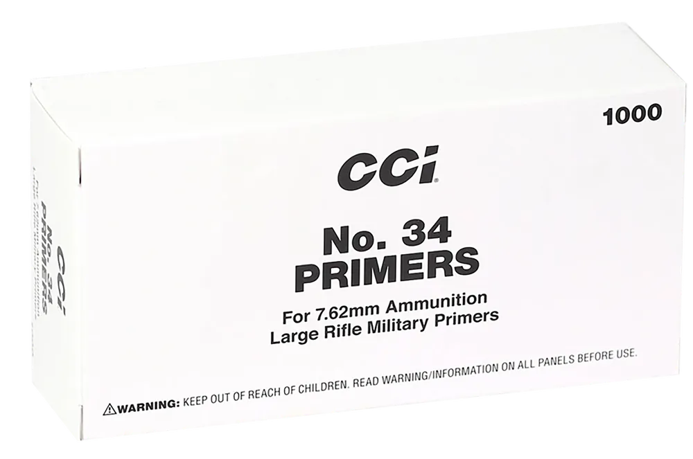CCI No. 34 Military Spec Large Rifle Primers for 7.62mm Ammo, 1000-Count Case 2