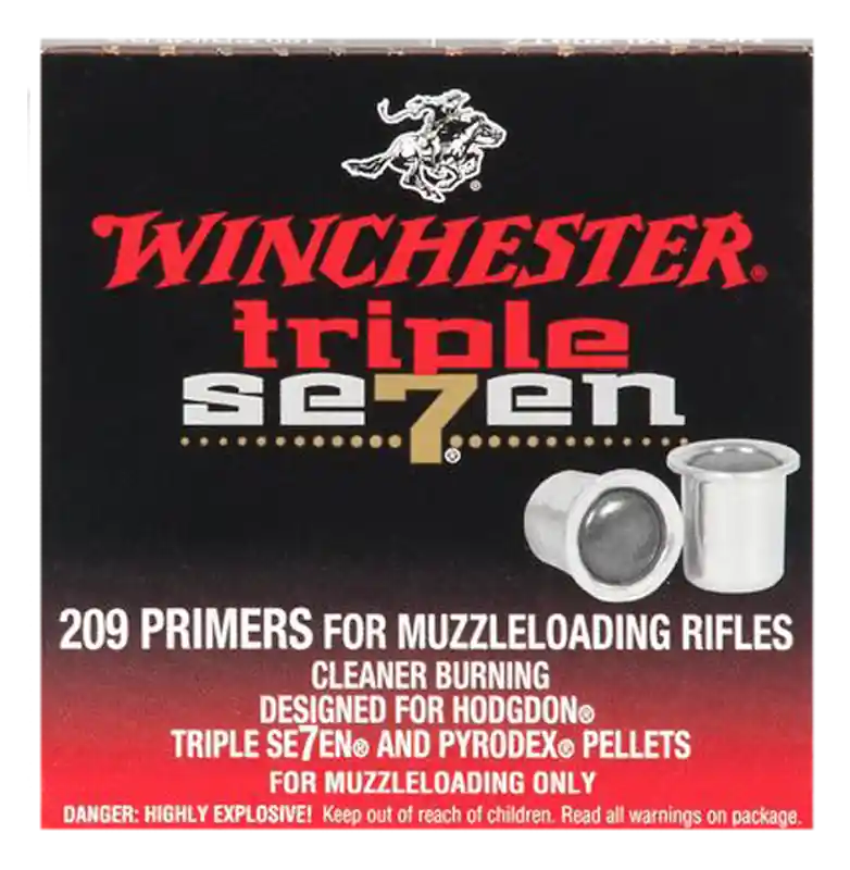 Winchester Muzzleloading Triple Se7en 209 Muzzleloader Primers, Clean-Burning 100/Box SML209T7