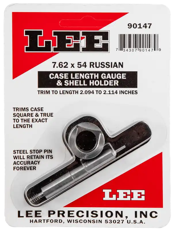 Lee Precision Case Length Gauge & Shell Holder for 7.62x54R Brass Trimming 90147