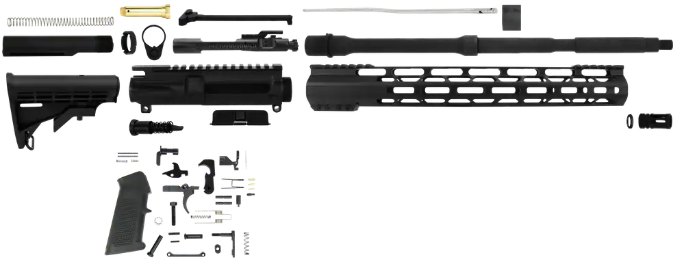 TacFire AR-15 Unassembled Rifle Build Kit, 16in 5.56 NATO Nitride Barrel, 15in M-LOK SSRK556LPK
