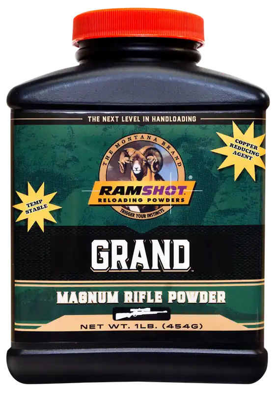 Hodgdon Ramshot Grand Magnum Rifle Powder, Temperature-Stable Spherical Propellant 1 lb GRAND1