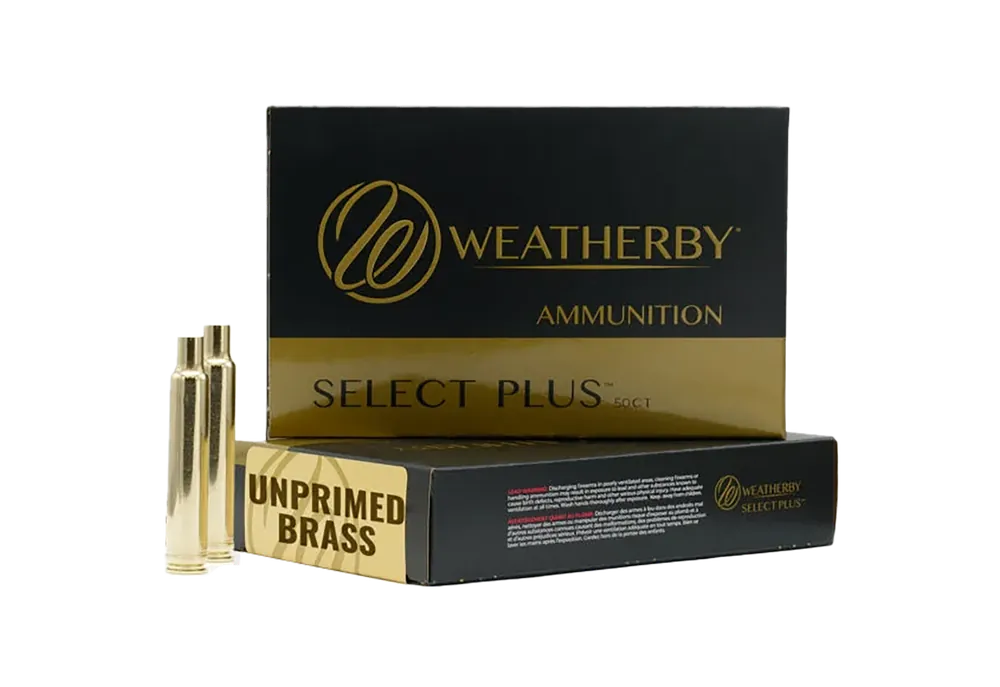 Weatherby Select Plus Unprimed Rifle Brass Cases, 30-378 Weatherby Magnum 50/Box BRASS303CT50