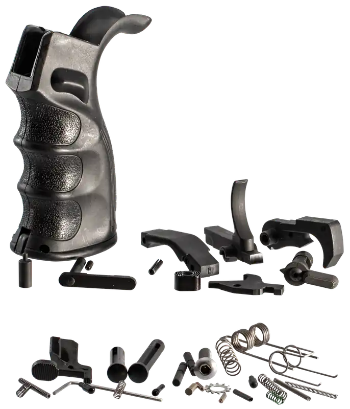 TacFire AR-10 .308 Winchester Complete Lower Parts Kit w/ PGAR-B Grip, Black LPK02B308