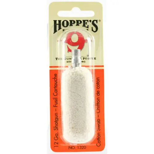 Hoppe‘s 12 Gauge Shotgun Bore Cleaning Swab, 100% Cotton Soft Washable & Gentle, HOP1320