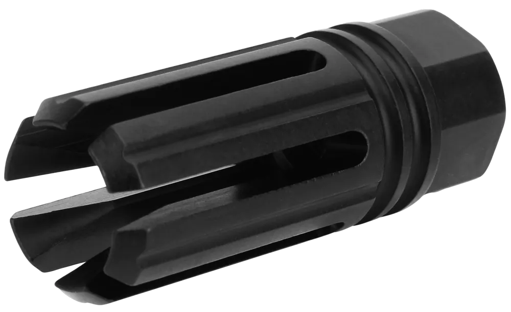 TacFire 6-Prong Flash Hider, Black Nitride Steel, 1/2-28 Threads, 2.22in Length MZ1005N